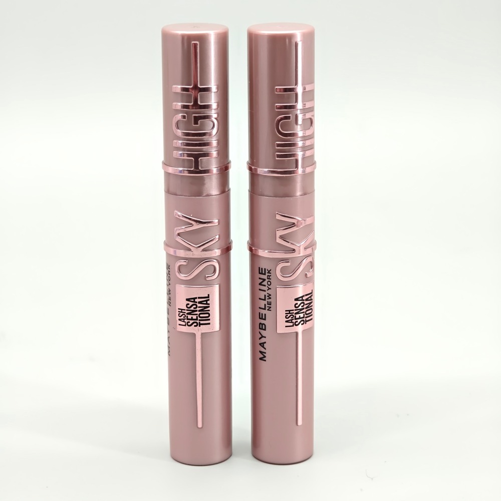 Maybelline Lash Sensational Sky High Mascara Blackest Black 0.24oz 2pk nwob